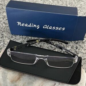 NEW IN BOX 2.50 READING GLASSES COMPUTER BLUE BLOCKER WITH CASE CLEANING CLOTH